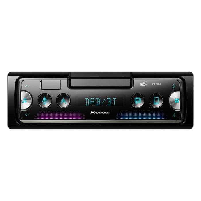 Pioneer SPH-20DAB Next generation 1-DIN receiver with DAB/DAB+ Digital Radio, Bluetooth, USB and Spotify. Connects to iPhone & Android devices.