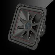 Car subwoofer with brand logo on a black background
