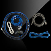 Set of electrical cables and connectors on a black background