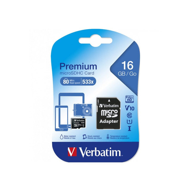 Verbatim 16GB Premium MicroSD card Class 1 MLC 10