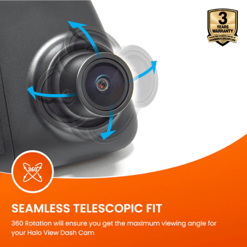 Road Angel Halo View 2 USB-C mirror dash cam RA7300C installed in car