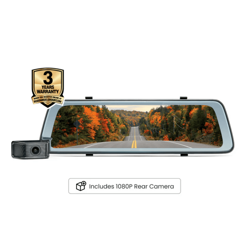 Road Angel Halo View 2 USB-C mirror dash cam RA7300C installed in car