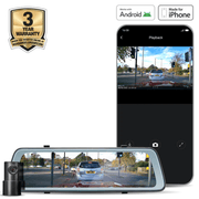 Road Angel Halo Vision mirror dash cam with Halo Pro rear camera installed in car