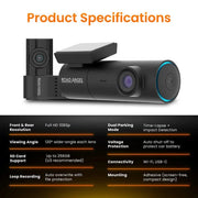 Road Angel Halo Spark Dual Dash Camera – Front and Rear Units