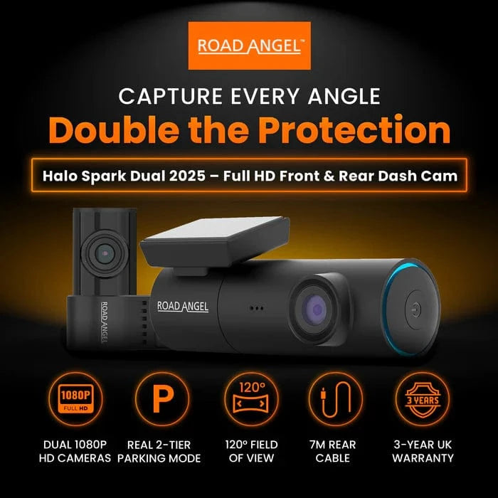 Road Angel Halo Spark Dual Dash Camera – Front and Rear Units