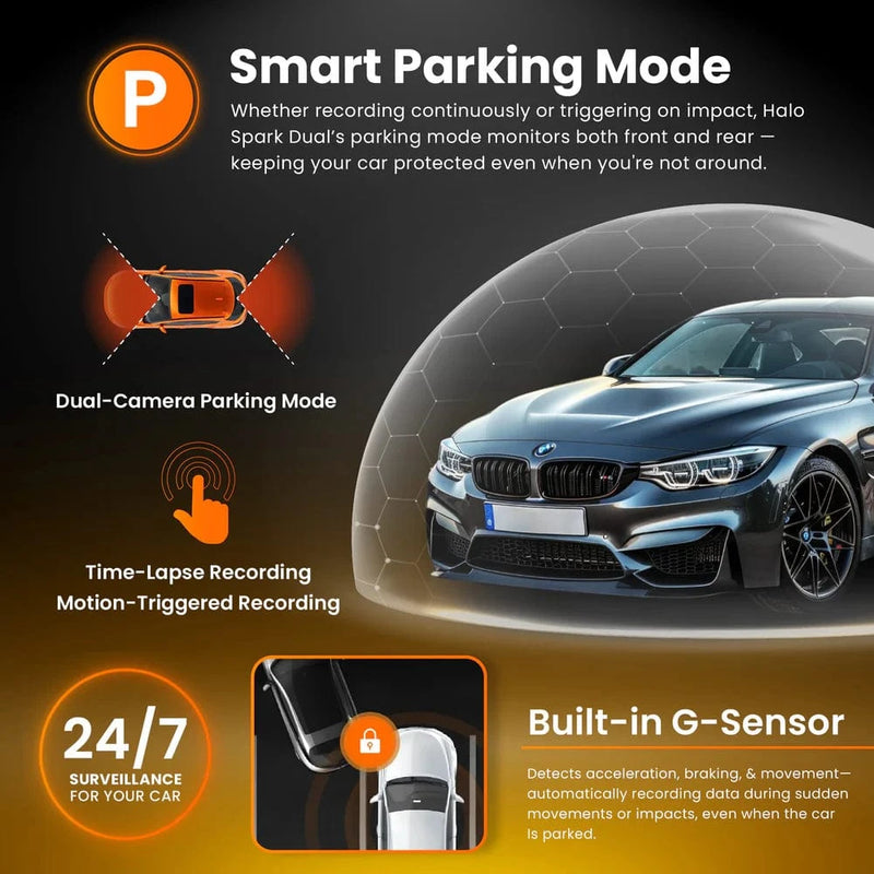 Road Angel Halo Spark Dual Dash Camera – Front and Rear Units