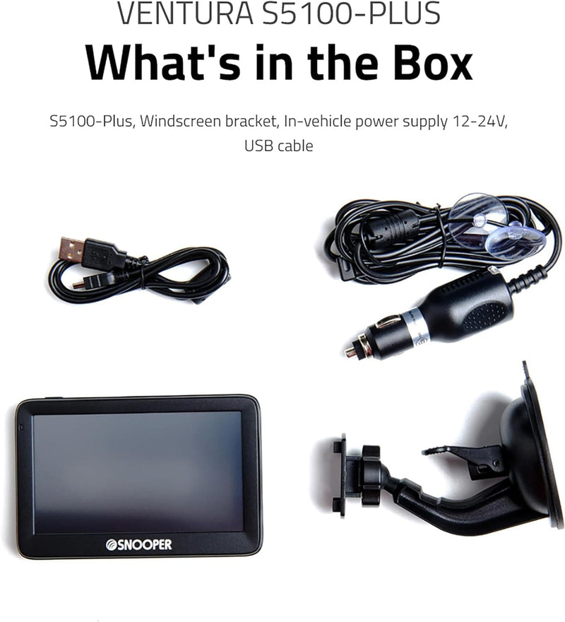 Snooper S5100 Ventura-Plus Caravan & Motorhome Navigation with 5" LCD Touchscreen