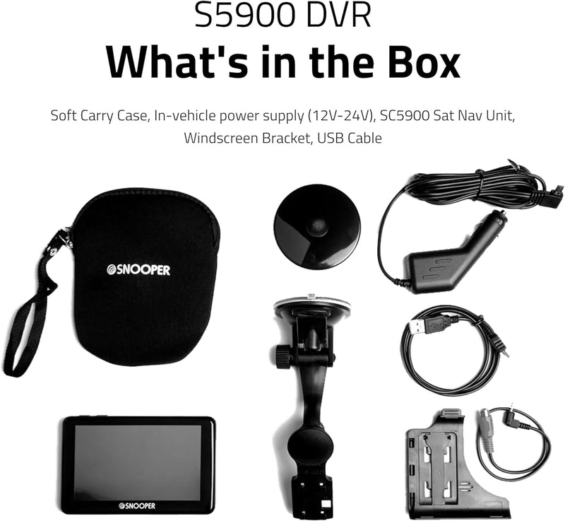 Snooper SC5900 Ventura-Plus 5" Touchscreen Sat-Nav with Built in Dashcam