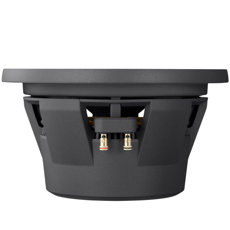 Car subwoofer with visible wiring on a white background