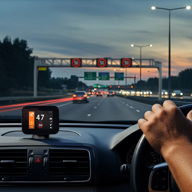 Road Angel Pure Sync - Smart Road Safety & Speed Awareness Assistant with Camera Alerts