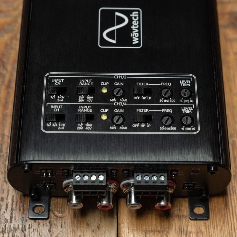 WavTech link300.4mini 4 Channel Car Amplifier with Trim Level Adjustment