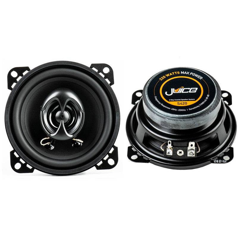 Juice S420 2-way Coaxial Car Door or Dashboard Speakers 220W Peak Power