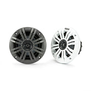 Kicker 45KM44 4 inch coaxial speakers with white and charcoal grills