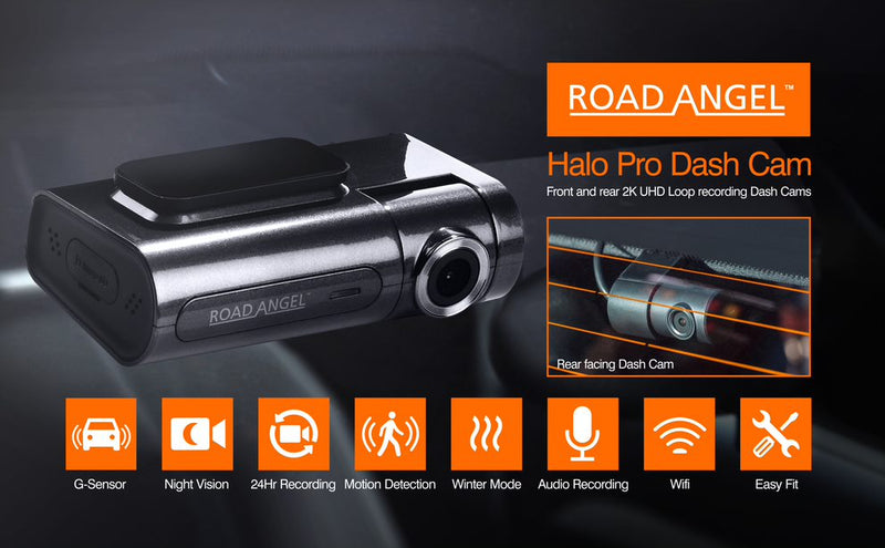 Road Angel Halo Pro B-Stock Dashcam with Front and Rear Cameras, Winter and Parking Mode