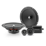 A set of Focal Auditor ASE165 6.5″ 2-way car door component speakers, including woofers and tweeters, with a black finish.