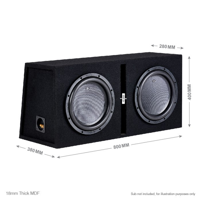 In Phase BX212PL Double 12" Ported Subwoofer Enclosure
