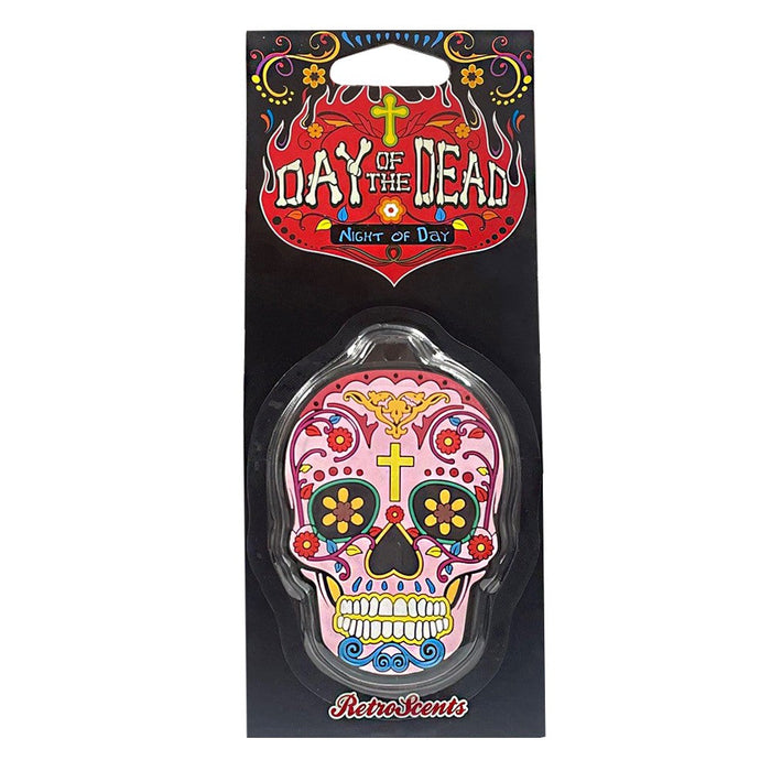 Retro Scents DD3D1 3D Day of the Dead - Day of Night Pink Skull Car Air Freshener