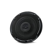 A black Kenwood KFC-PS1396 5-inch coaxial 2-way speaker with a diamond pattern cone and a dome tweeter.