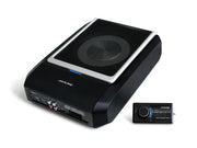 “Alpine PWD-X5 4.1 channel DSP with built-in powered subwoofer – compact all-in-one car audio upgrade.”