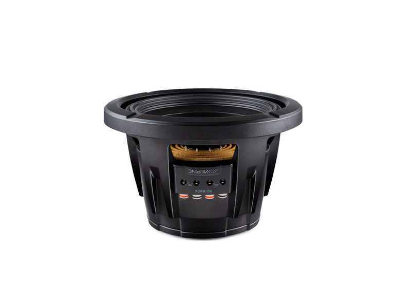 Alpine R2-W8D4 8" R-Series subwoofer with dual 4-ohm voice coils for deep bass in compact spaces
