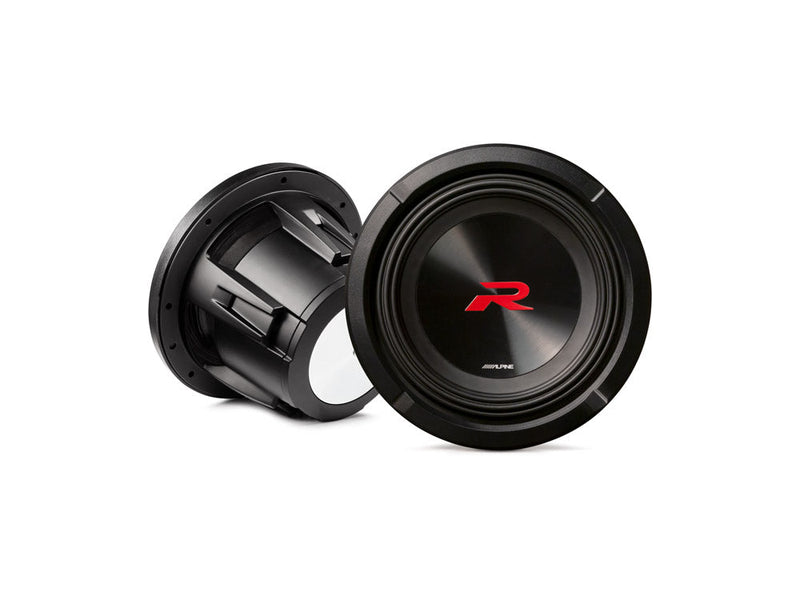Alpine R2-W8D2 8" R-Series subwoofer with dual 2-ohm voice coils for deep bass in compact spaces