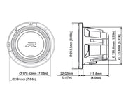 Alpine R2-W8D4 8" R-Series subwoofer with dual 4-ohm voice coils for deep bass in compact spaces