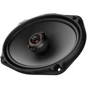 Pioneer TS-D69F 6 inch x 9 inch 2-way performance speakers, black color, with a visible tweeter and a sturdy mounting frame.